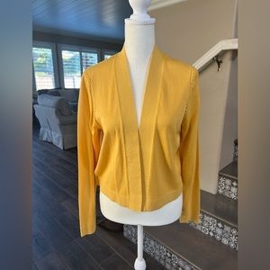 Banana Republic Cropped Open Front Cardigan, Sunshine Yellow, Petite Medium NWT